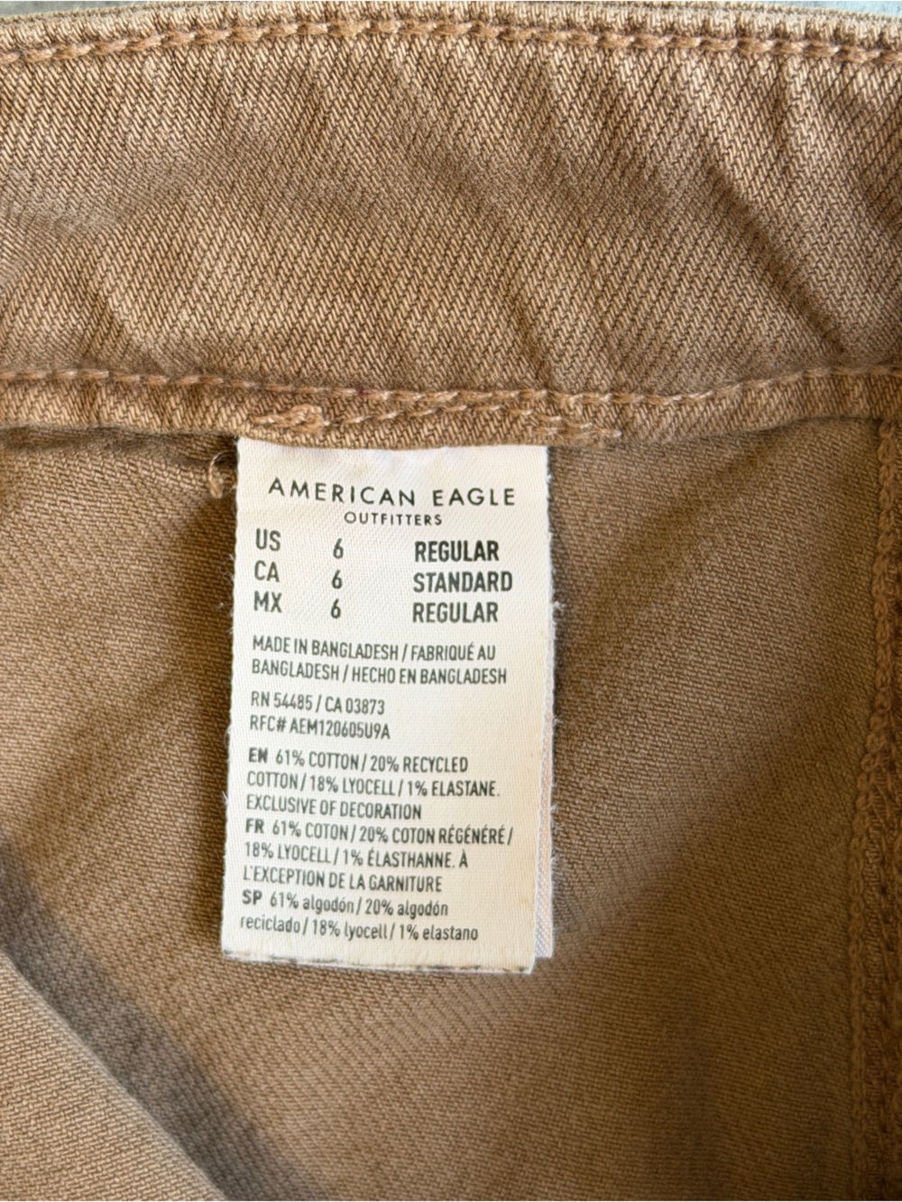 American Eagle Super High-Rise Baggy Wide Leg Pants Tan Size 6 #2310 - Picture 8 of 8